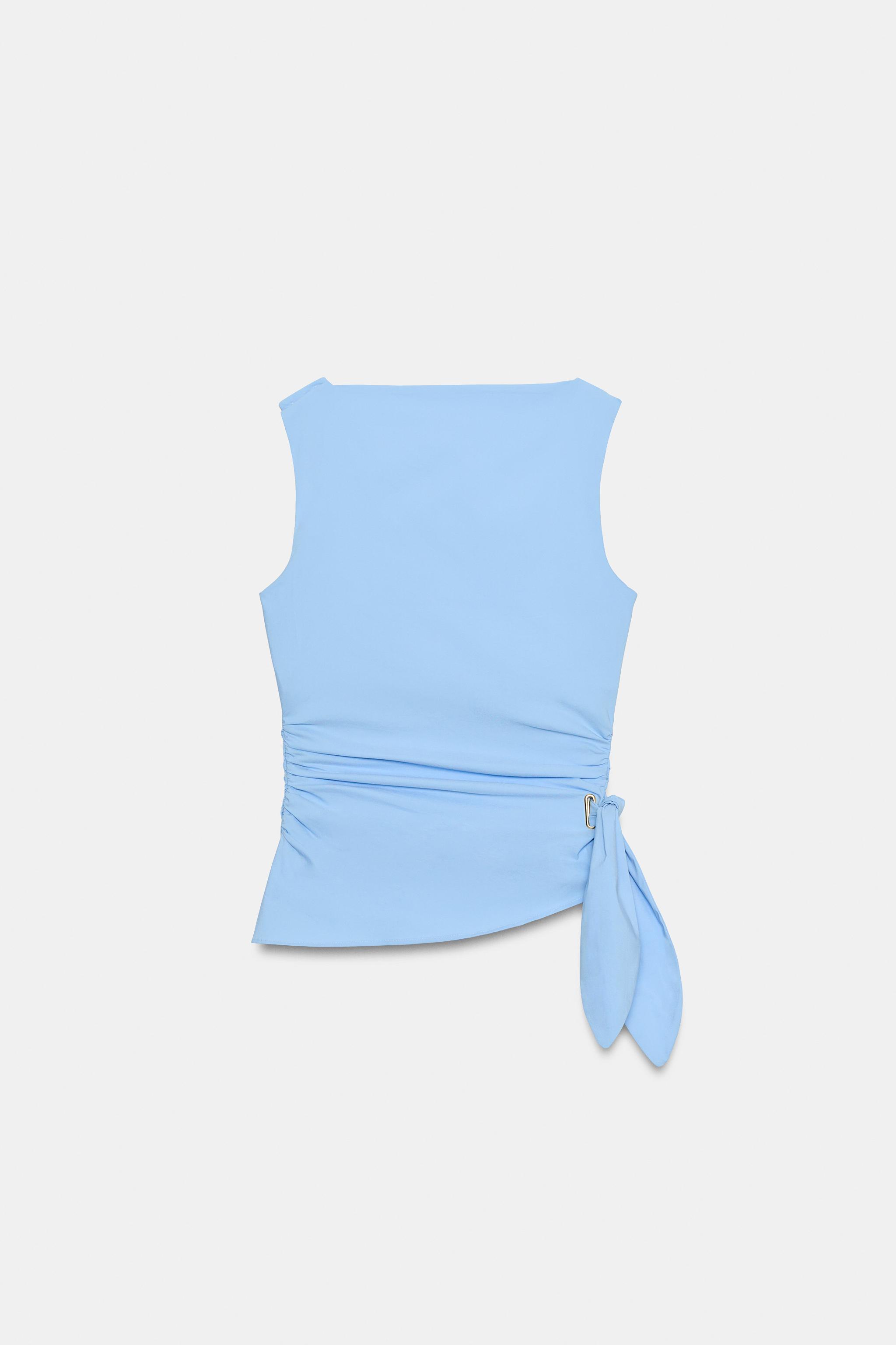 KNOTTED POPLIN TOP